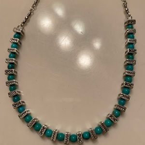 Silver and turquoise Brighton necklace